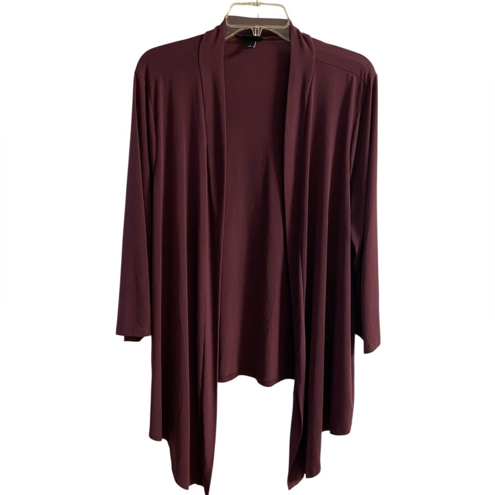Torrid Burgundy Open-Front Draped Cardigan 3X